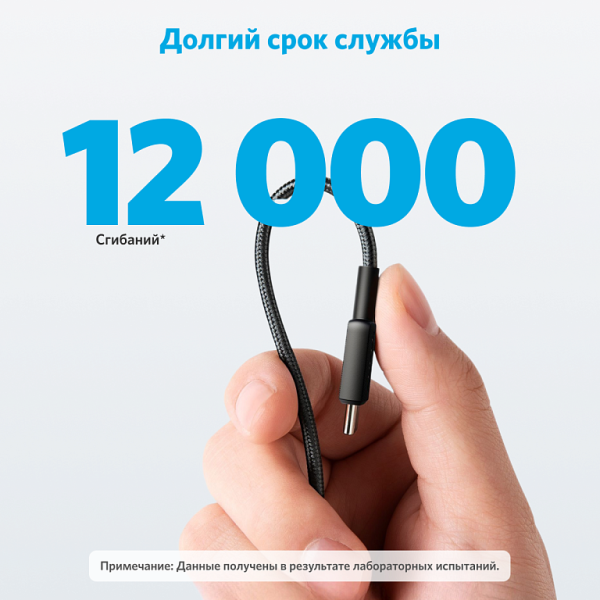 Кабель Anker 322 USB-C to USB-C Cable 60W 180см Black