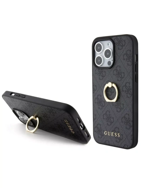 Чехол Guess для iPhone 15 Pro 4G + Ring Hard Grey