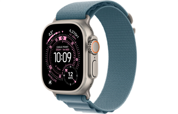 Apple Watch Ultra 3 (2025) 49mm Natural Titanium Case with Light Blue Alpine Loop - Large (GPS + Cellular)