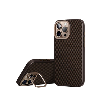 Защитный чехол Uniq для iPhone 16 Pro Max KEVA Max Kevlar MagSafe with Camera stand Brown