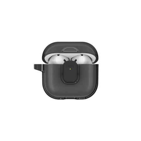 Защитный чехол Uniq для Airpods 4 Glase PRO TPU Lock case Glossy Smoke