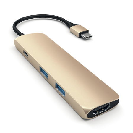 USB-концентратор Satechi Slim Aluminum Type-C Multi-Port Adapter 4K Gold ST-CMAG