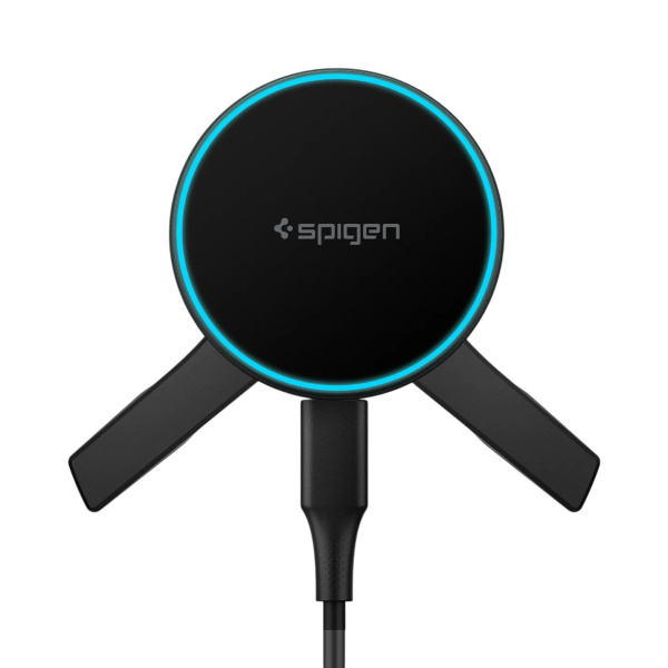 Автомобильный держатель с беспроводной зарядкой Spigen EV15MAQ MAGNETIC Magsafe 15W QI2 Black