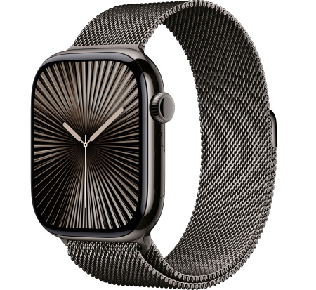 Часы Apple Watch Series 10 46mm Slate Titanium Case with Slate Milanese Loop (GPS + LTE) (размер S/M)