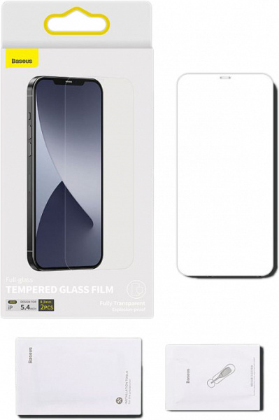 Защитное стекло Baseus Full-Glass Tempered 0.3mm для iPhone 12 mini Transparent (2 шт.)