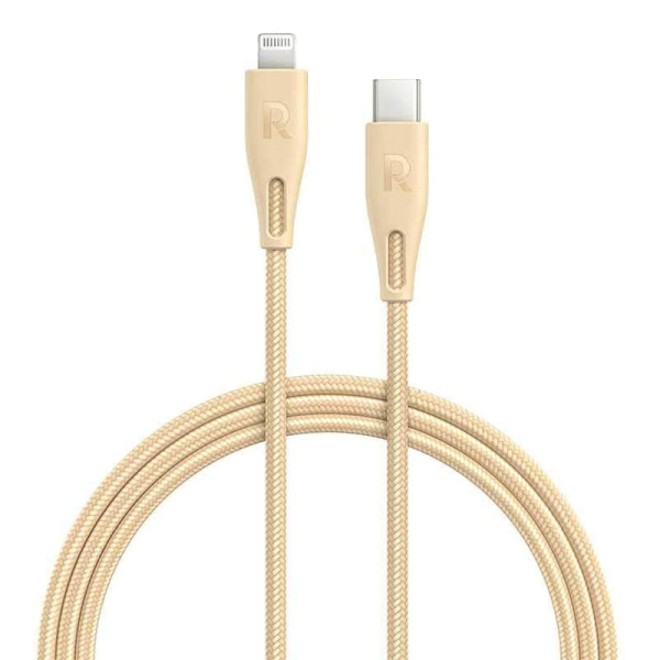 Кабель RAVPower MFI USB-C to Lightning, 2 м, Gold