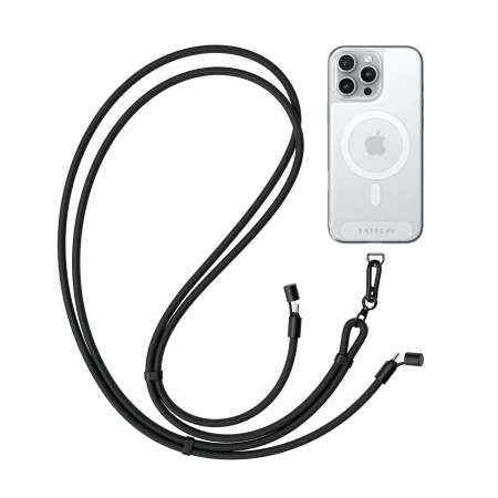 Зарядный кабель - ремень через плечо Satechi OntheGo Crossbody Lanyard Cable 60W 1.5m Черный