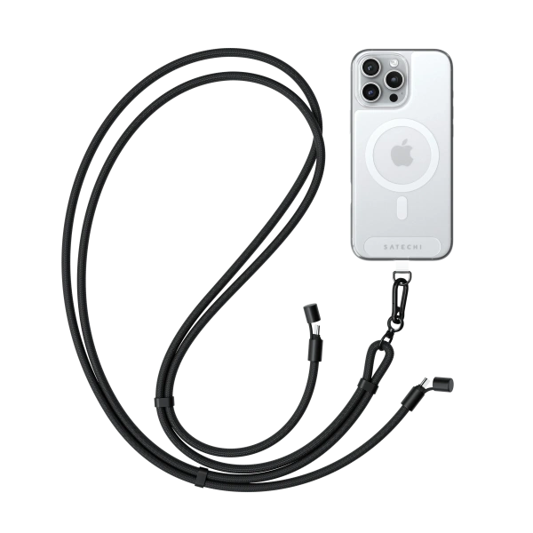 Зарядный кабель - ремень через плечо Satechi OntheGo Crossbody Lanyard Cable 60W 1.5m Черный