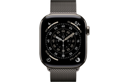 Часы Apple Watch Series 11 42mm Natural Titanium Case with Slate Milanese Loop (GPS + LTE)