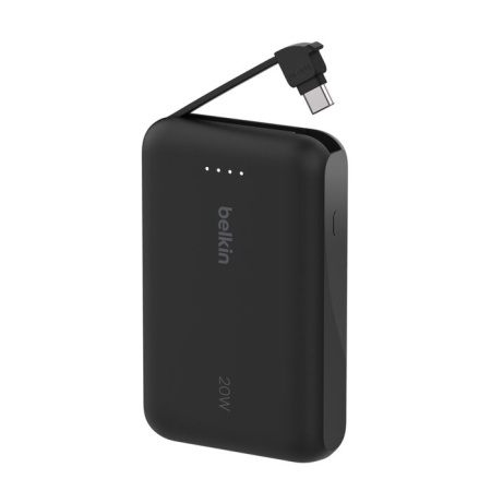 Внешний аккумулятор Belkin BoostСharge Power Bank 10000mAh USB-C 20W со встроенным кабелем USB-C Black