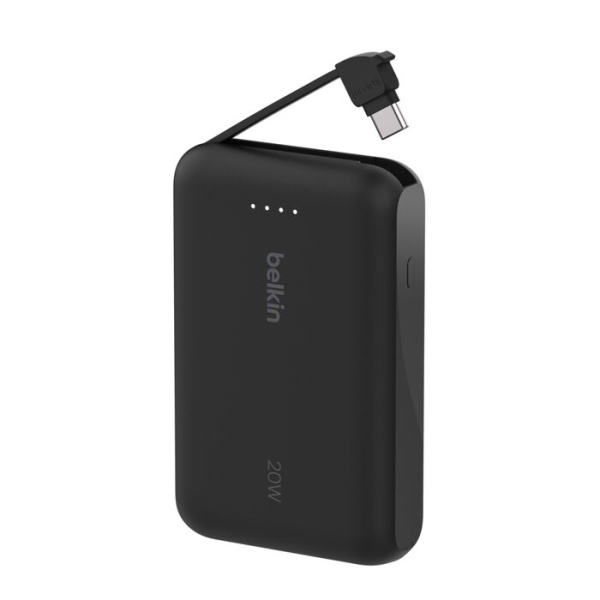 Внешний аккумулятор Belkin BoostСharge Power Bank 10000mAh USB-C 20W со встроенным кабелем USB-C Black