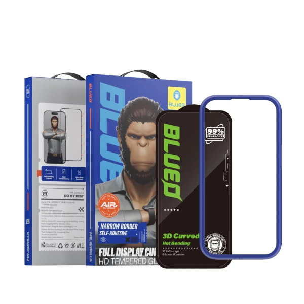 Защитное стекло BlueO для iPhone 17 Pro / 17 / 16 Pro 3D Curved Hot Bending Self-Adhensive (+installer) Black Защитное стекло BlueO для iPhone 17 Pro / 17 / 16 Pro 3D Curved Hot Bending Self-Adhensive (+installer) Black