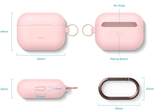 Чехол Elago для AirPods Pro Hang Case Pink