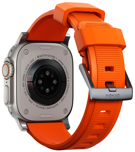 Ремешок Nomad Rugged Strap для Apple Watch 49/45/44/42mm Orange / Natural Hardware