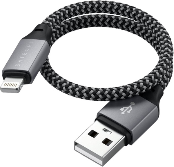 Кабель Satechi USB-A - Lightning 25 cm Space Gray