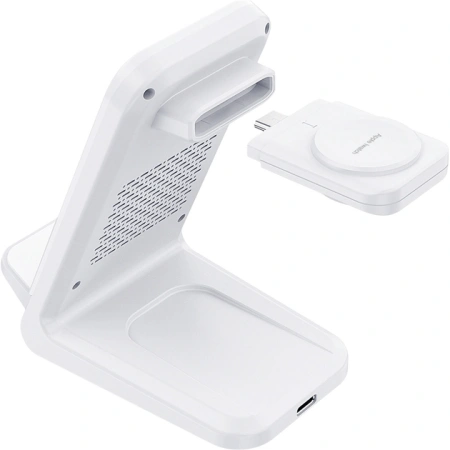 Беспроводная док-станция Choetech 3-в-1 Stand 15W White
