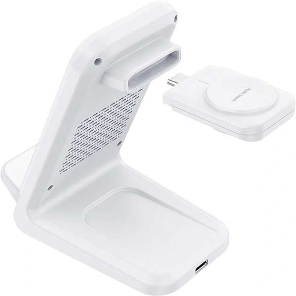 Беспроводная док-станция Choetech 3-в-1 Stand 15W White