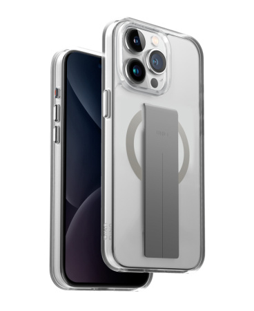 Защитный чехол Uniq Heldro Mount MagSafe с ремешком для iPhone 15 Pro Clear