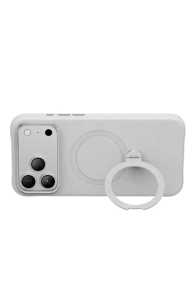 Защитный чехол Keephone Rovana Soft Touch Silicone Case With Flexible Ring (Magsafe) для iPhone 18 Pro Max/17 Pro Max White