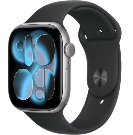 Часы Apple Watch Series 11 46mm Space Gray Aluminum Case with Black Sport Band (GPS) (размер M/L)
