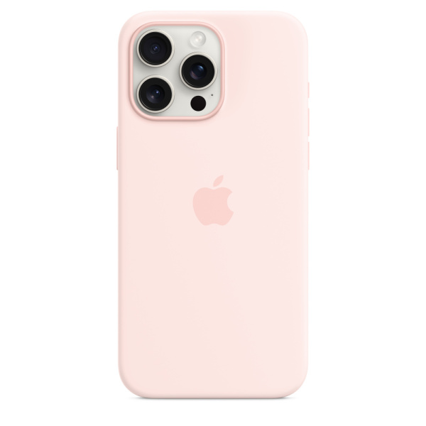 Чехол Apple iPhone 15 Pro Max Silicone Case with MagSafe Light Pink