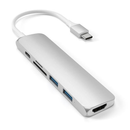 USB-концентратор Satechi Slim Multi-Port V2 (ST-SCMA2S) Type-C 4K (Silver) USB-концентратор Satechi Slim Multi-Port V2 (ST-SCMA2S) Type-C 4K (Silver)