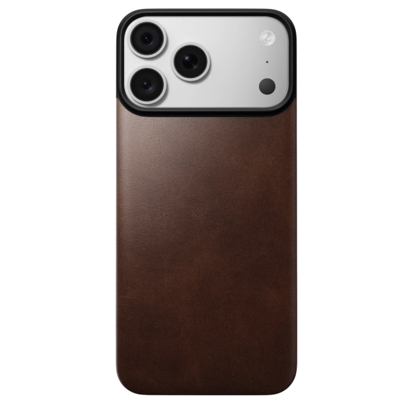 Кожаная задняя панель Nomad Magnetic Leather Back MagSafe (Horween) для iPhone 18 Pro Max/17 Pro Max Rustic Brown