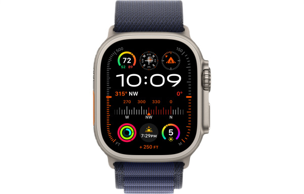Часы Apple Watch Ultra 2 (2024) 49mm Natural Titanium Case with Navy Alpine Loop Band - Small (GPS + Cellular)
