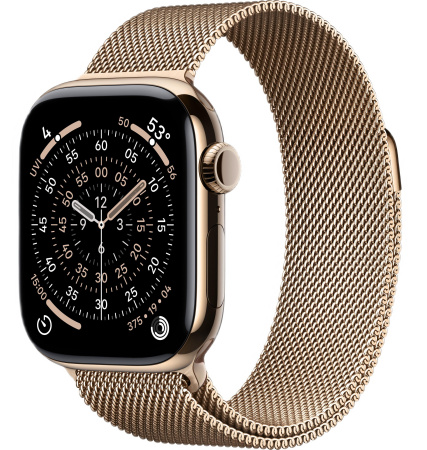 Часы Apple Watch Series 11 46mm Gold Titanium Case with Gold Milanese Loop (GPS + LTE) M/L