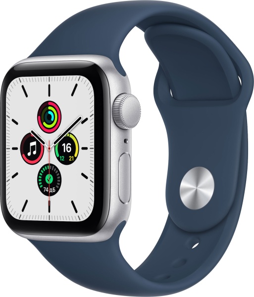 Apple Watch SE 40mm Silver Aluminum Case with Abyss Blue Sport Band (GPS)