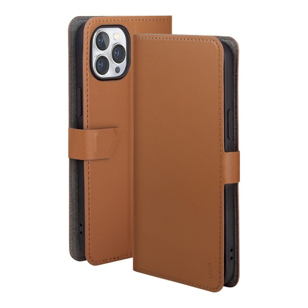 Чехол-книжка для iPhone 14 Pro Uniq Journa Heritage Brown