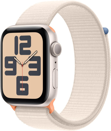 Часы Apple Watch SE (2023) 44mm Starlight Aluminum Case with Starlight Sport Loop (GPS)