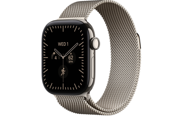 Часы Apple Watch Series 12 46mm Natural Titanium Case with Natural Milanese Loop (GPS + LTE)