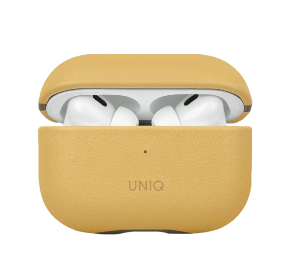 Чехол Uniq для Airpods Pro 2 Lyden DS Leatherette with handstrap Canary Yellow / Flint Grey