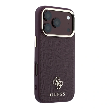 Защитный чехол Guess для iPhone 18 Pro Max/17 Pro Max Saffiano Burgundy (MagSafe)