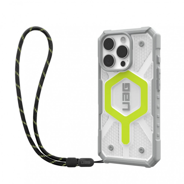 Защитный чехол UAG Pathfinder Clear Magsafe iPhone 16 Pro Active Neon Lanyard