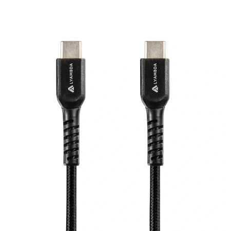 Кабель Lyambda USB-C to USB-C 0.5m Black