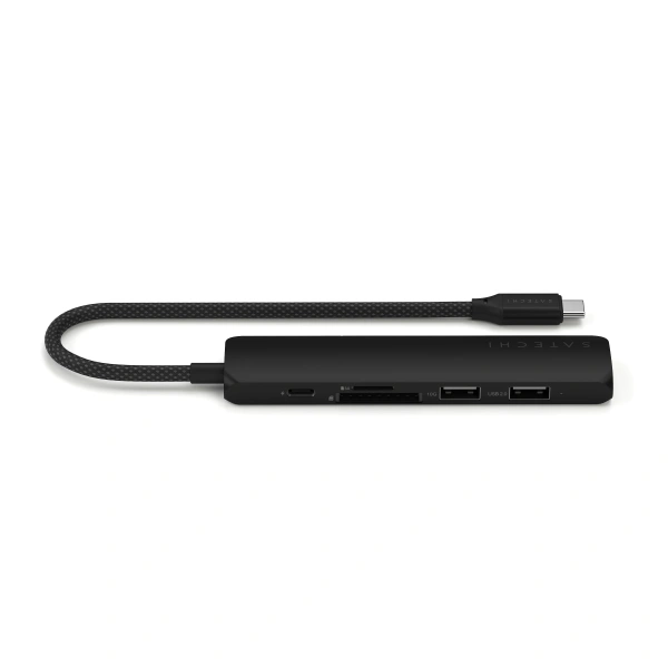 Адаптер Satechi 6-in-1 USB-C Slim Multiport Adapter 1xUSB-C PD 2хUSB-A 1хHDMI 4K @ 60Hz Micro/SD Card Black