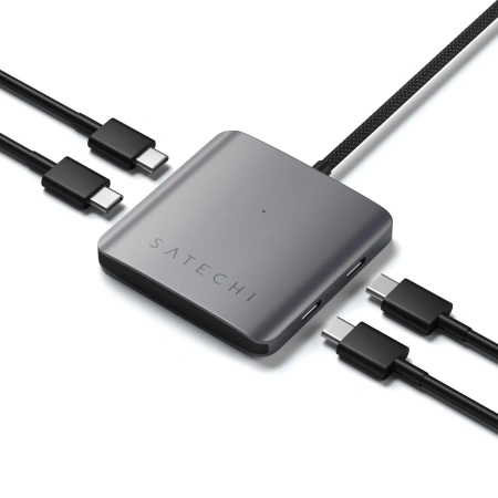 USB - Хаб Satechi 4-Port USB-C 3.2 Gen 2 Hub with Power Delivery Space Gray
