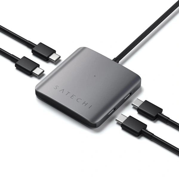USB - Хаб Satechi 4-Port USB-C 3.2 Gen 2 Hub with Power Delivery Space Gray