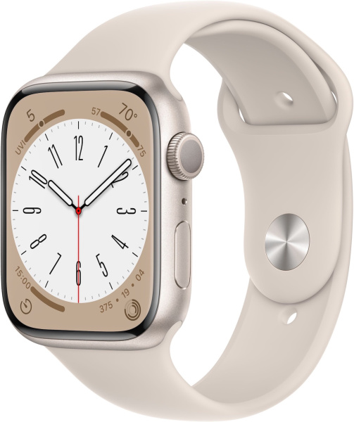 Часы Apple Watch Series 8 45mm Starlight Aluminum Case with Starlight Sport Band (GPS) (размер S/M)