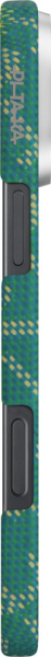 Чехол Pitaka Monogram Tactile Woven для iPhone 16 Pro Gold/Green