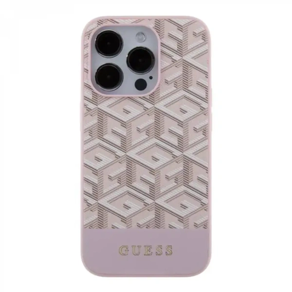 Чехол Guess для iPhone 15 Pro Max MagSafe G CUBE Hard Pink