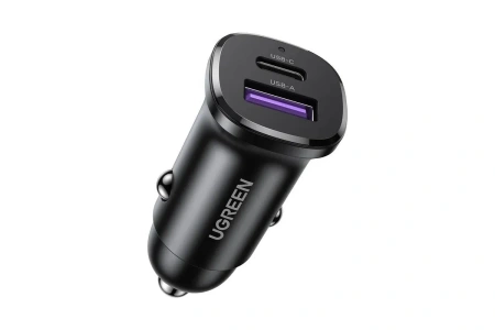 Автомобильное зарядное устройство UGREEN EC305 (25845) USB-C PD+USB-A QC 30W Fast Car Charger