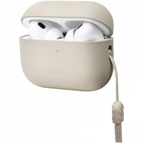 Чехол для AirPods Pro 2 Uniq Lino Liquid Silicone Ivory Beige