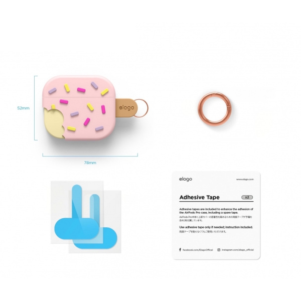 Чехол Elago Ice Cream Silicone Hang Case для AirPods 3 (2021) Pink