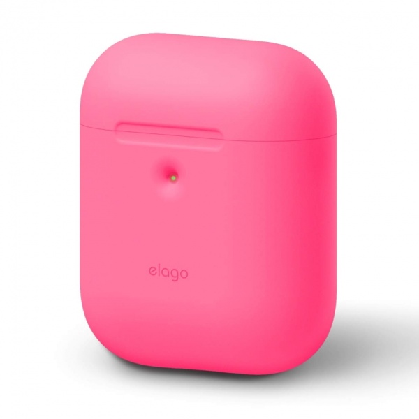 Чехол Elago для AirPods с беспроводной зарядкой Silicone Сase Neon Hot Pink