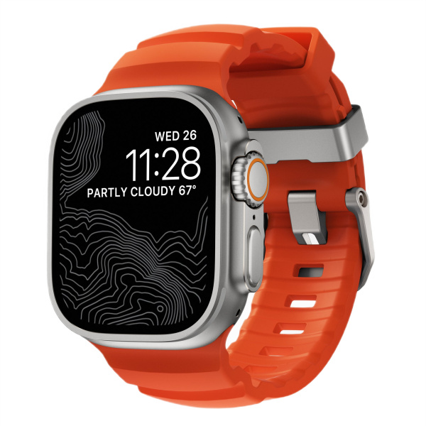 Ремешок Nomad Rocky Point Band для Apple Watch 49/46/45/44mm Magma / Natural Hardware