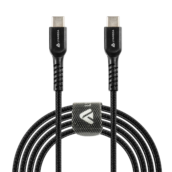 Кабель Lyambda USB-C to USB-C 1m Black