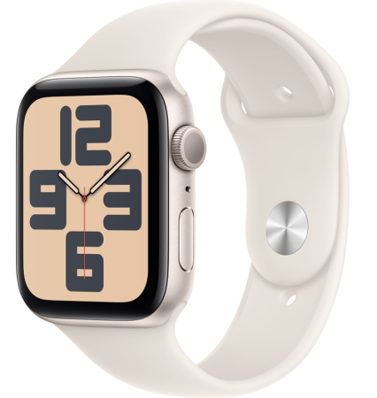 Apple Watch SE (2024) 44mm Starlight Aluminum Case with Starlight Sport Band (GPS) (размер S/M)